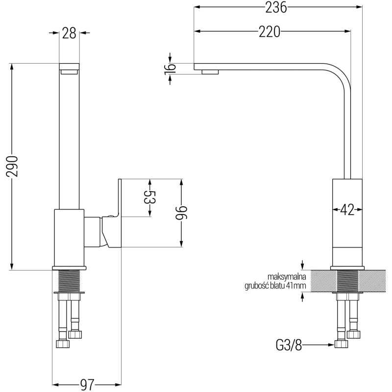 Mexen Gaspar évier en granit 1,5 bac avec égouttoir et robinet de cuisine Rita, gris - 6507-71-670300-70