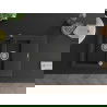 Mexen Gaspar Granitspüle 1,5-Kammer mit Abtropffläche und Küchenarmatur Rita, schwarz/silber metallic - 6507-73-670300-70