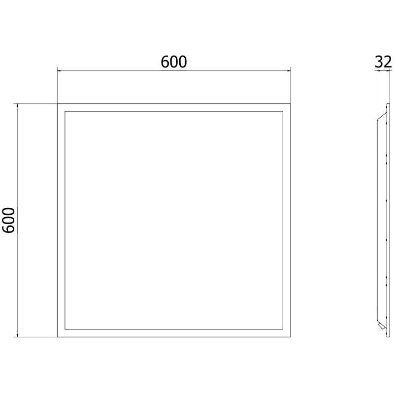 Mexen Brill griestu LED panelis, iebūvējams, 60 x 60 cm, 40W, Neitrāla - 4000K, 4400 lm, melns - L200-060-060-4040-70