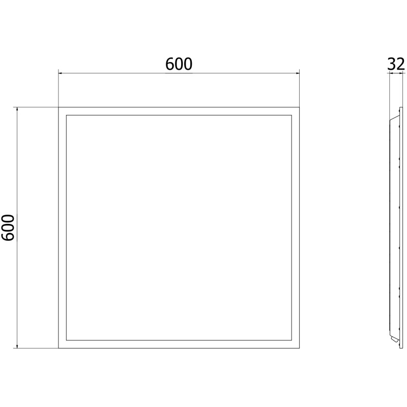 Mexen Brill+ painel de teto LED embutido 60 x 60 cm, 48W, Neutro - 4000K, 5280 lm, branco - L201-060-060-4840-20