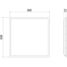 Mexen Brill+ painel de teto LED embutido 60 x 60 cm, 48W, Neutro - 4000K, 5280 lm, branco - L201-060-060-4840-20