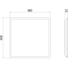 Mexen Brill-S LED griestu panelis iebūvēts 60 x 60 cm, 36W, Neitrāla - 4000K, 4320 lm, balts - L202-060-060-3640-20