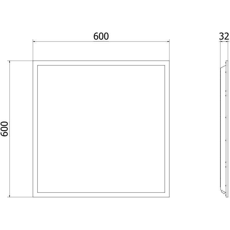 Mexen Brill-S LED griestu panelis iebūvējamais 60 x 60 cm, 36W, Neitrāla - 4000K, 5184 lm, melns - L202-060-060-3640-70