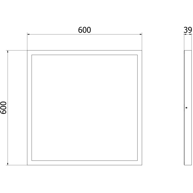 Mexen Brill-S panel sufitowy LED natynkowy 60 x 60 cm, 40W, Neutralna - 4000K, 3600 lm, czarny - L205-060-060-4040-70