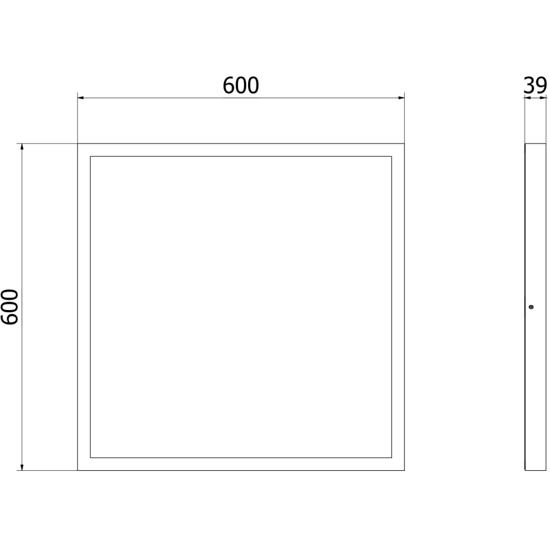 Mexen Brill-S virsmas LED griestu panelis 60 x 60 cm, 40W, Neitrāls - 4000K, 4400 lm, melns - L205-060-060-4040-70
