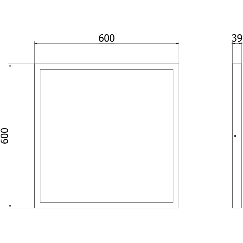 Mexen Brill-S LED griestu panelis virsmas montāžai 60 x 60 cm, 48W, Neitrāls - 4000K, 5808 lm, melns - L206-060-060-4840-70