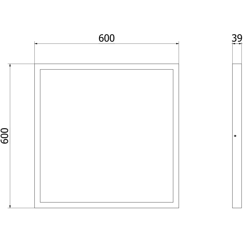 Mexen Brill-S LED-takpanel för ytmontage 60 x 60 cm, 48W, Neutral - 4000K, 4800 lm, svart - L206-060-060-4840-70