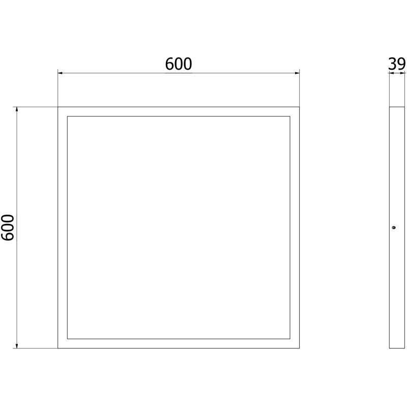 Mexen Brill-S pannello LED a soffitto 60 x 60 cm, 48W, Neutral - 4000K, 4800 lm, nero - L206-060-060-4840-70