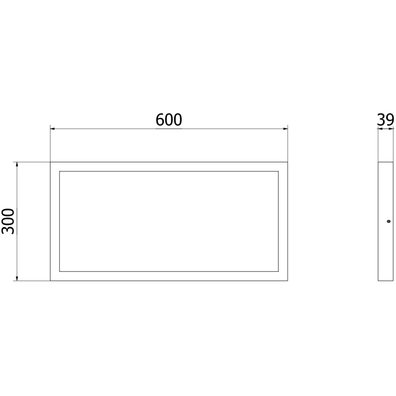 Mexen Brill-S LED griestu panelis, uz virsmas montējams, 60 x 30 cm, 24W, Neitrāls - 4000K, 2640 lm, melns