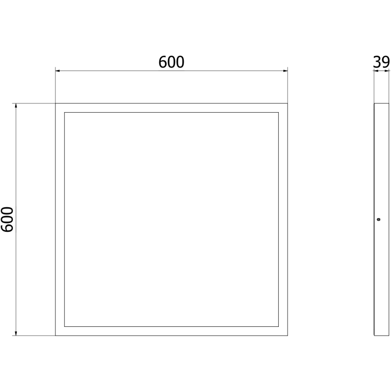 Mexen Brill-S LED griestu panelis uz virsmas 60 x 60 cm, 36W, Neitrāls - 4000K, 3960 lm, melns - L207-060-060-3640-70