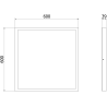 Mexen Brill-S LED griestu panelis uz virsmas 60 x 60 cm, 36W, Neitrāls - 4000K, 3960 lm, melns - L207-060-060-3640-70