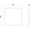 Mexen Brill-S LED-kattolevy pinta-asennettava 60 x 60 cm, 36W, Neutraali - 4000K, 3960 lm, musta - L207-060-060-3640-70