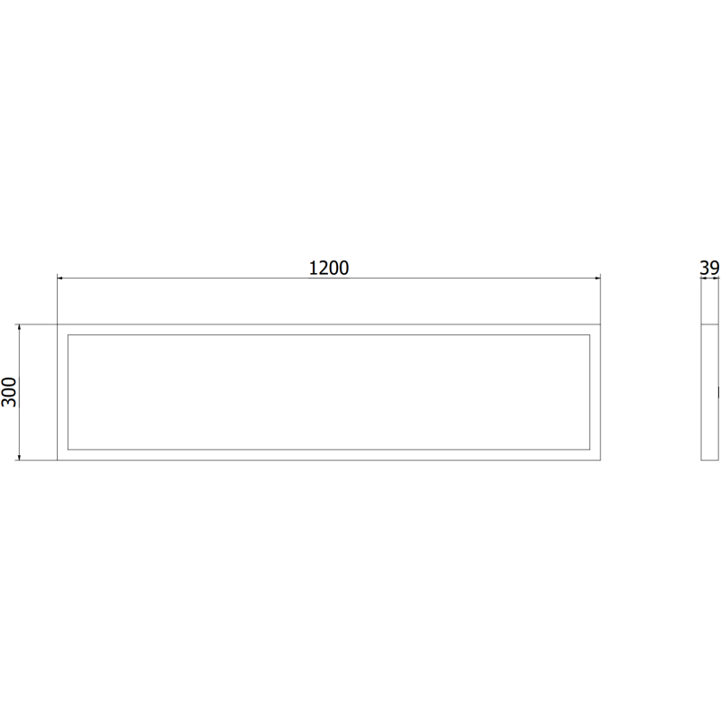 Mexen Brill-S LED griestu panelis virsmas montāžai 120 x 30 cm, 36W, Neitrāla - 4000K, 3960 lm, melns - L207-120-030-3640-70