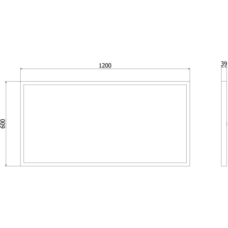 Mexen Brill-S LED-takpanel m. ytkarmont. 120 x 60 cm, 60W, Neutral - 4000K, 7200 lm, vit - L207-120-060-6040-20