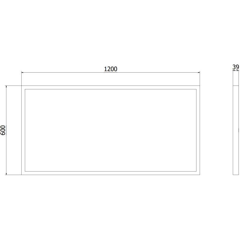 Mexen Brill-S LED virsapmetuma griestu panelis 120 x 60 cm, 60W, Neitrāls - 4000K, 6600 lm, melns - L207-120-060-6040-70