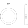Mexen LDSR plafon sufitowy LED natynkowy fi 17 cm, 12W, Zimna - 6500K, 1320 lm, biały - L212-017-1265-20