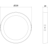 Mexen LDSR plafon sufitowy LED natynkowy fi 22 cm, 18W, Neutralna - 4000K, 1980 lm, biały - L212-022-1840-20