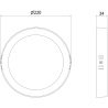 Mexen LDSR plafon sufitowy LED natynkowy fi 22 cm, 18W, Neutralna - 4000K, 1440 lm, czarny - L212-022-1840-70