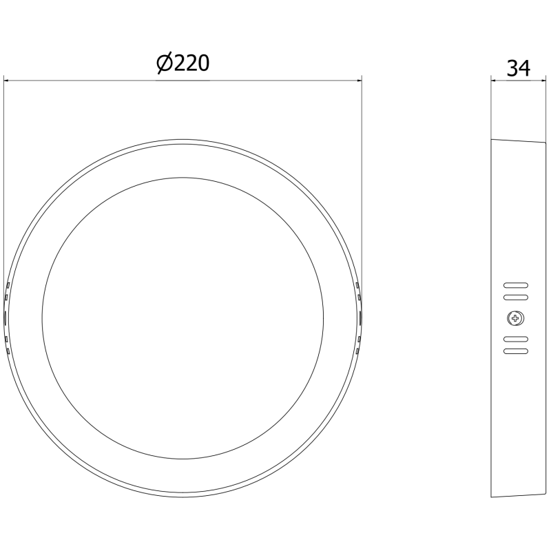 Mexen LDSR LED griesti griestu apgaismojums, diametrs 22 cm, 18W, Auksts - 6500K, 1440 lm, melns - L212-022-1865-70