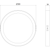 Mexen LDSR plafon sufitowy LED natynkowy fi 30 cm, 24W, Neutralna - 4000K, 2640 lm, biały - L212-030-2440-20