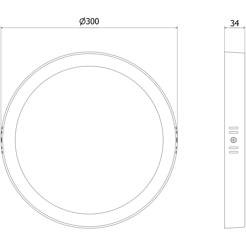 Mexen LDSR LED griesti uz virsmas uzmantojams plafons, Ø 30 cm, 24W, Neitrāla - 4000K, 1920 lm, melns - L212-030-2440-70