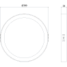 Mexen LDSR plafon sufitowy LED natynkowy fi 30 cm, 24W, Zimna - 6500K, 2640 lm, biały - L212-030-2465-20
