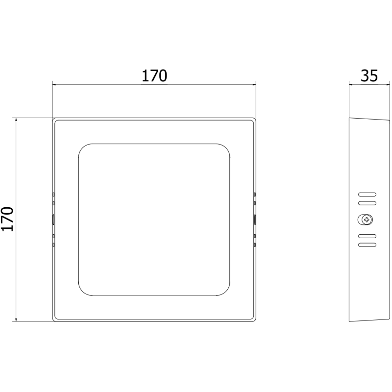 Mexen LDSS plafon sufitowy LED natynkowy 17 x 17 cm, 12W, Zimna - 6500K, 1320 lm, biały - L213-017-1265-20