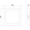 Mexen LDSS plafon sufitowy LED natynkowy 22 x 22 cm, 18W, Neutralna - 4000K, 1980 lm, biały - L213-022-1840-20