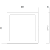 Mexen LDSS plafon sufitowy LED natynkowy 30 x 30 cm, 24W, Neutralna - 4000K, 2640 lm, biały - L213-030-2440-20
