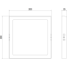 Mexen LDSS plafon sufitowy LED natynkowy 30 x 30 cm, 24W, Neutralna - 4000K, 1920 lm, czarny - L213-030-2440-70