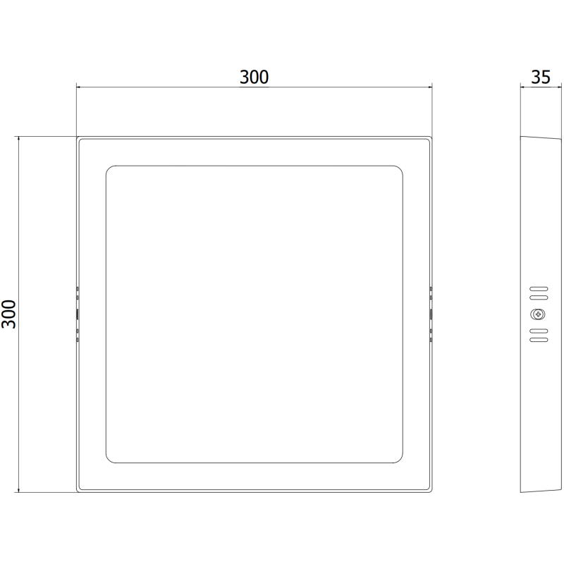 Mexen LDSS LED griestu plafons virsapmetuma 30 x 30 cm, 24W, Auksts - 6500K, 2640 lm, balts - L213-030-2465-20