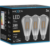 Mexen Vintis 3x żarówka filament LED E27, ST64, 4W, Ciepła - 2200K, 300 lm, smoke - L152-E27-0422-70x03