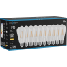 Mexen Vintis 10x Lampadina a filamento LED E27, ST64, 4W, Calda - 2700K, 470 lm, trasparente - L152-E27-0427-00x10