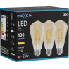 Mexen Vintis 3x LED-filamentlampa E27, ST64, 4W, Varm - 2700K, 400 lm, bärnsten - L152-E27-0427-50x03