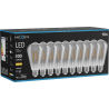 Mexen Vintis 10x Ampoule à filament LED E27, ST64, 4W, Chaude - 2700K, 300 lm, fumée - L152-E27-0427-70x10