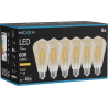 Mexen Vintis 6x Lampadina a filamento LED E27, ST64, 6W, Calda - 2200K, 600 lm, ambra - L152-E27-0622-50x06