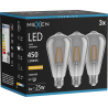 Mexen Vintis 3x LED filamentlampa E27, ST64, 6W, Varm - 2200K, 450 lm, rök - L152-E27-0622-70x03