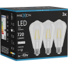 Mexen Vintis 3x Lampadina a filamento LED E27, ST64, 6W, Neutra - 4000K, 720 lm, chiara - L152-E27-0640-00x03