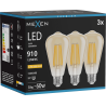 Mexen Vintis 3x LED spuldze ar kvēldiegu E27, ST64, 10W, Silta gaisma - 2200K, 910 lm, dzintars - L152-E27-1022-50x03