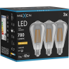 Mexen Vintis 3x LED kvēldiega spuldze E27, ST64, 10W, Silta - 2200K, 780 lm, dūmu - L152-E27-1022-70x03