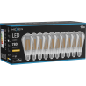 Mexen Vintis 10x Ampoule à filament LED E27, ST64, 10W, Chaud - 2200K, 780 lm, fumée - L152-E27-1022-70x10