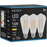 Mexen Vintis 3x Lampadina a filamento LED E27, ST64, 10W, Calda - 2700K, 1320 lm, trasparente - L152-E27-1027-00x03