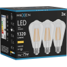 Mexen Vintis 3x LED Filamentlampe E27, ST64, 10W, Warm - 2700K, 1320 lm, klar - L152-E27-1027-00x03