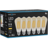 Mexen Vintis 6x Filamenta LED spuldze E27, ST64, 10W, Silta - 2700K, 910 lm, dzintara - L152-E27-1027-50x06