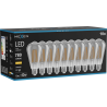 Mexen Vintis 10x lampadina a filamento LED E27, ST64, 10W, Calda - 2700K, 780 lm, fumé - L152-E27-1027-70x10