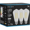 Mexen Vintis 3x Lampadina a filamento LED E27, ST64, 10W, Neutra - 4000K, 1320 lm, chiara - L152-E27-1040-00x03