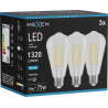 Mexen Vintis 3x Ampoule filament LED E27, ST64, 10W, Froid - 6500K, 1320 lm, transparent - L152-E27-1040-00x03