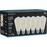 Mexen Vintis 6x LED-filamentlampa E27, ST64, 10W, Kall - 6500K, 1320 lm, klar - L152-E27-1040-00x06 - L152-E27-1065-00x06