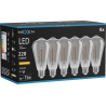 Mexen Vintis 6x LED-Filament-Glühbirne, Spirale, E27, ST64, 4W, Warm - 2200K, 220 lm, Rauch - L162-E27-0422-70x06