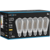 Mexen Vintis 6x LED filamentlampa med spiral E27, ST64, 6W, Varm - 2700K, 510 lm, rökfärgad - L162-E27-0627-70x06